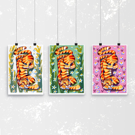 Тигр в ромашках