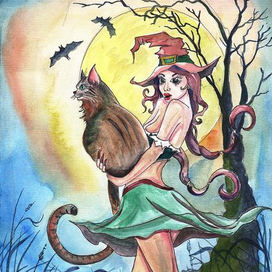 Ведьма с котом