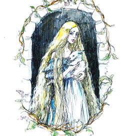 Рапунцель с распущенными волосами