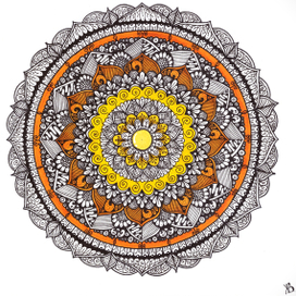 Мандала желтый цветок