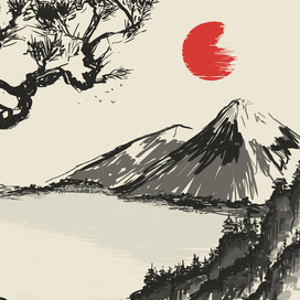 Пейзаж в японском стиле