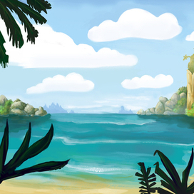 концепт локации для мультфильма о пиратах