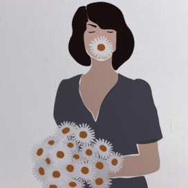 Девушка с ромашками