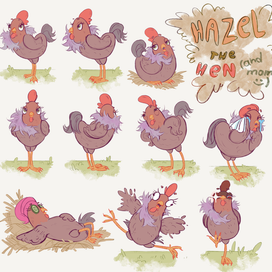 Разработка дизайна персонажа - курица