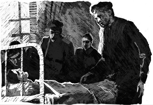 в госпитале.