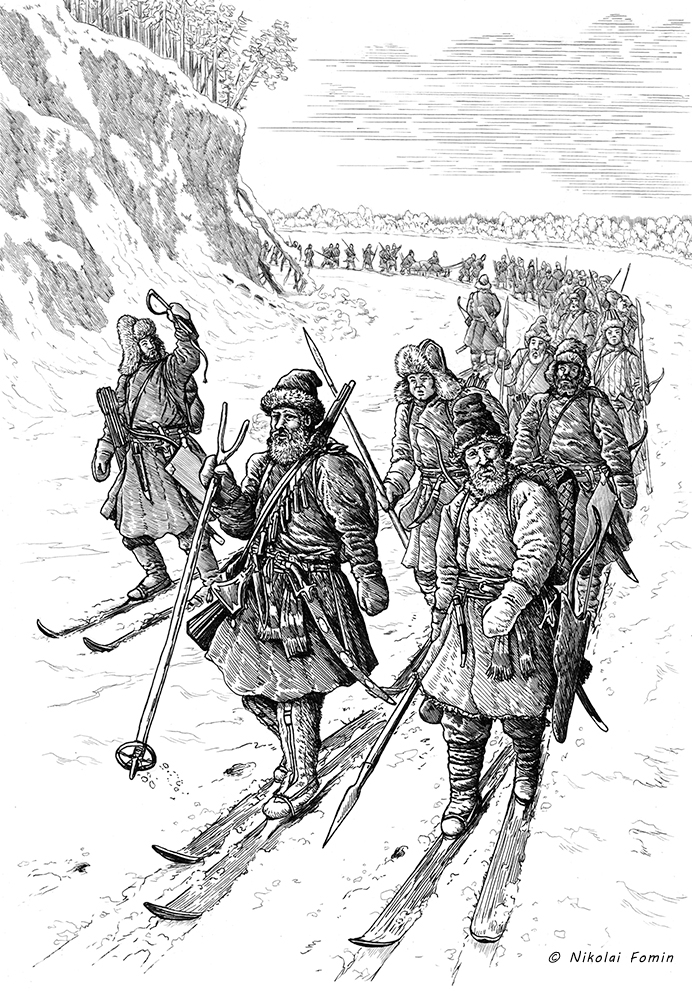 По широкому Иртышу.