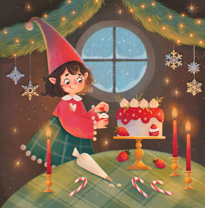 Торт на рождество 