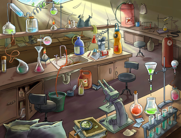 Криминальная лаборатория (фон для мультфильма)