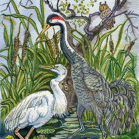 Журавль и цапля. Сказка В. Даля