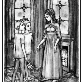 сцена с цветком