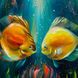 Пара золотых рыб