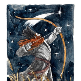 Идна натягивает тетиву