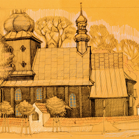 Деревянный костёл в Лососине.