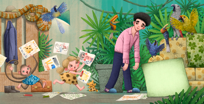 вот пришел с работы папа...