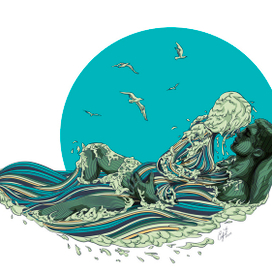 Утес и волна