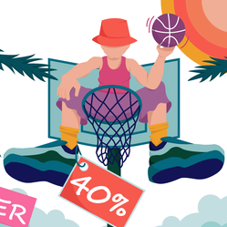 Рекламная иллюстрация для спортивного магазина