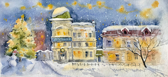 Улица Пушкина в новогоднем убранстве 