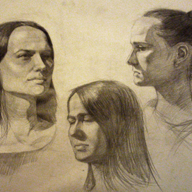 рисунок головы в трех ракурсах