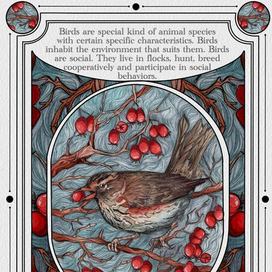 Птица в боярышнике