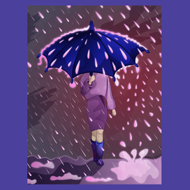 Walk under on umbrella