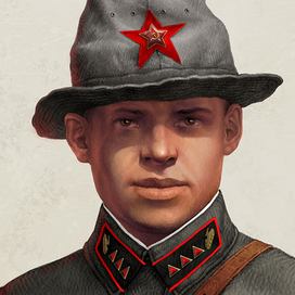 Красноармеец в рубахе и панаме