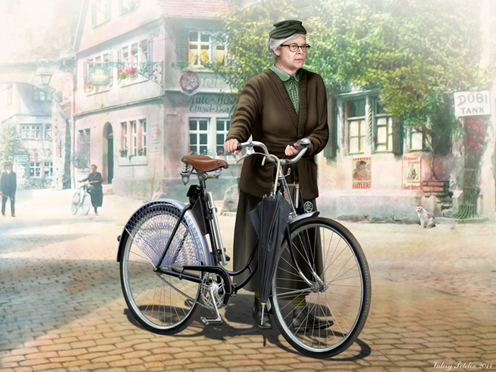The German woman`s bicycle, WW II era