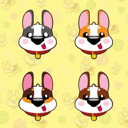 Корги - мордашки в векторе