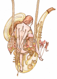 девушка и саксофон