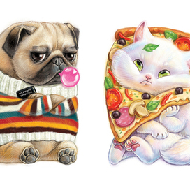 зверушки на тетради с вырубкой для Феникс-плюс