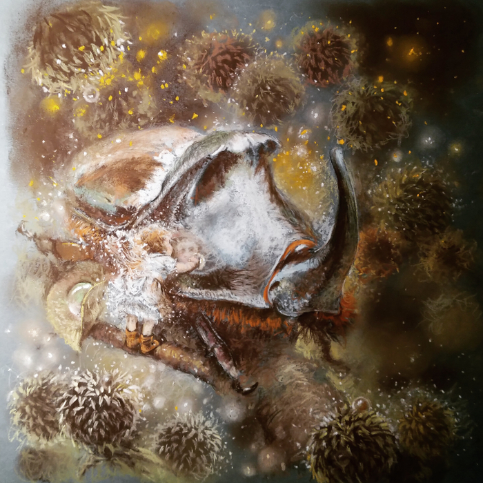 Фея и жук-носорог