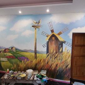 Пейзаж с мельницей