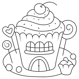 children's coloring stylized house