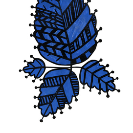 Синие дудлолистья