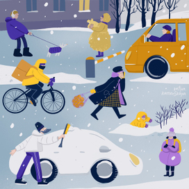 Зимнее утро в городе