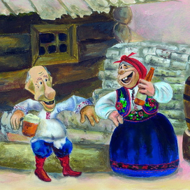 Иллюстрация для меню ресторана Корчма