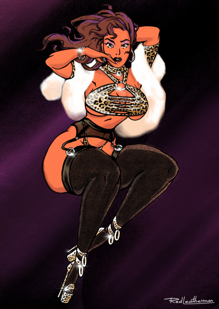 Пин-ап открытка к альбому "Turbo" группы Judas Priest