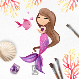 Акварельная русалочка