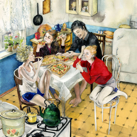 Гости. На кухне