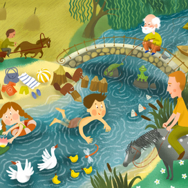 купание в реке