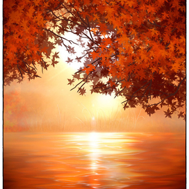 Осенний пруд-скетч