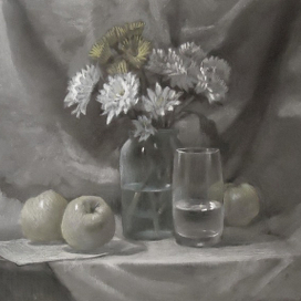 натюрморт с хризантемами