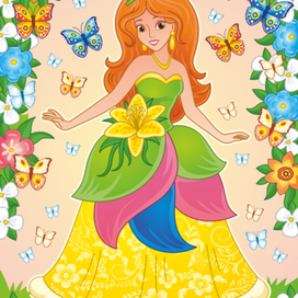 Принцесса Лето. Аппликация со стразами