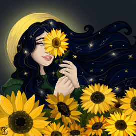 Девушка Лŷна и солнечный цветок ✨