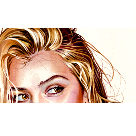 Золотой портрет, фрагмент, акварель, 2017.