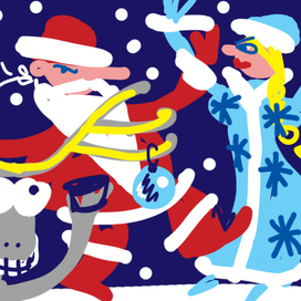 Нарисовал Новогоднюю открытоку на заказ.