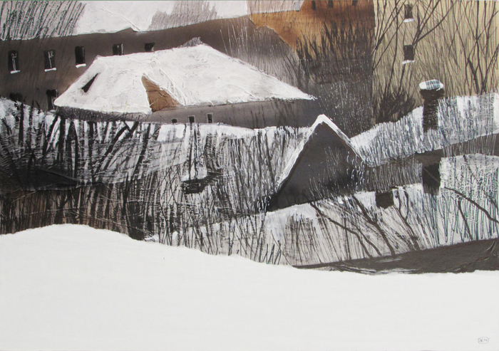 Триптих Оттепель. Центральная часть. 2013. Б., смеш. техника. 70х100
