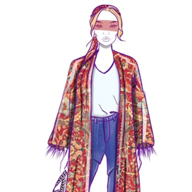 Девушка в халате