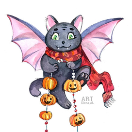 Хэллоуинский котик