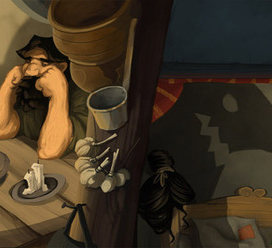 Гензель и Гретель. В доме у дровосека.