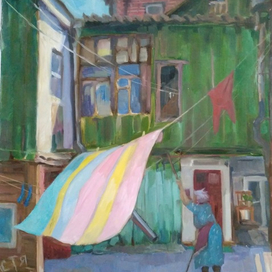 Ростов-на-Дону. Солнечный двор с простынёй